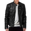 2019 Men Jacket New Men Motocycle Jacket 2019 Trendy Streetwear Stand Collar PU Leather Slim Fit Jacket Casual Autumn Coats