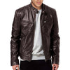 2019 Men Jacket New Men Motocycle Jacket 2019 Trendy Streetwear Stand Collar PU Leather Slim Fit Jacket Casual Autumn Coats