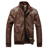 HEFLASHOR 2020 New Fashion Autumn Male Leather Jacket Plus Size 3XL Black Brown Mens Stand Collar  Coats Leather Biker Jackets