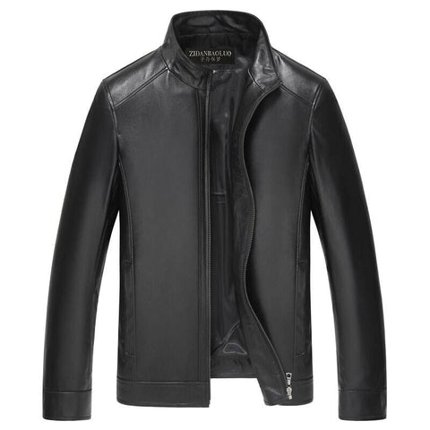 HEFLASHOR 2020 New Autumn Winter Men Leather Jacket Stand Collar Plus Velvet Thick Warm Leather Jacket Men Social Mens Jackets