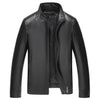 HEFLASHOR 2020 New Autumn Winter Men Leather Jacket Stand Collar Plus Velvet Thick Warm Leather Jacket Men Social Mens Jackets