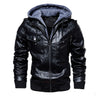 New Mens Autumn Winter Motorcycle Leather Jacket Men Warm Windbreaker Hooded PU Jackets Male Outwear PU Baseball Jackets m-4XL