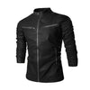 Menne   Men's leather jacket Xiaobei with the same locomotive leather men's solid-color zipper casual leather coat
