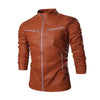 Menne   Men's leather jacket Xiaobei with the same locomotive leather men's solid-color zipper casual leather coat