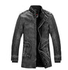 Hot High quality winter men's coat warm jacket Retro men's leather jacket Plus velvet motorcycle windproof PU leather