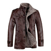 Simulation leather jacket winter men's plus velvet thickening Japanese business casual pu plus fat large size leather jacket