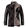 Simulation leather jacket winter men's plus velvet thickening Japanese business casual pu plus fat large size leather jacket