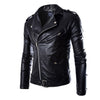 2018 Brand Autumn Spring Casual Zipper  Leather Jacket Motorcycle Leather Jacket Slim  Mens Jackets And Coats Black White
